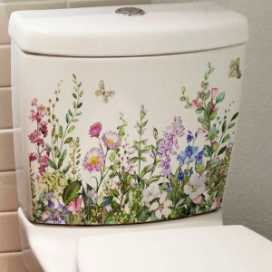 화장실 변기 스티커 욕실 꾸미기 꽃무늬 데코스티커 꽃L 35cm