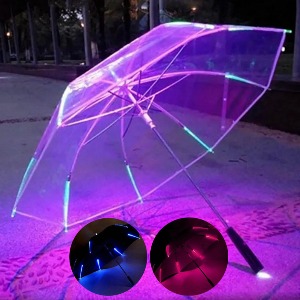 LED우산 투명 특이한 불빛 무대공연 우산 3모드
