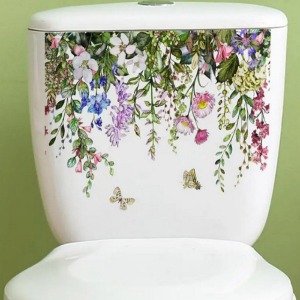 화장실 변기 스티커 욕실 꾸미기 꽃무늬 데코스티커 꽃S 29cm